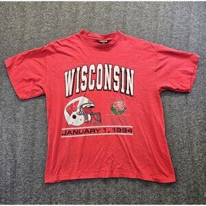 Vtg 1994 Wisconsin Badgers Rose Bowl Single Stitch T Shirt Size Large USA